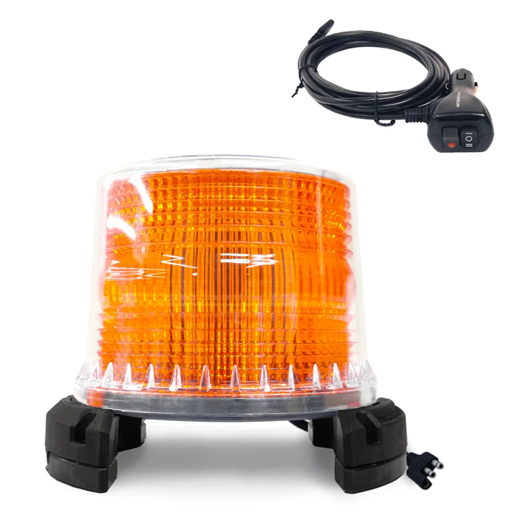 HE-XB-SMA-W – DRIVER IND. Warning Light, 6.5 Inch Width x 6.65 Inch Height/ 4 Inch Round Dome Beacon Magnetic Mount W...
